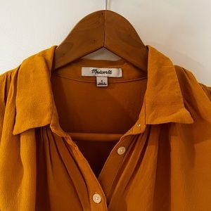 Madewell Central Shirt  - S - mustard / goldenrod